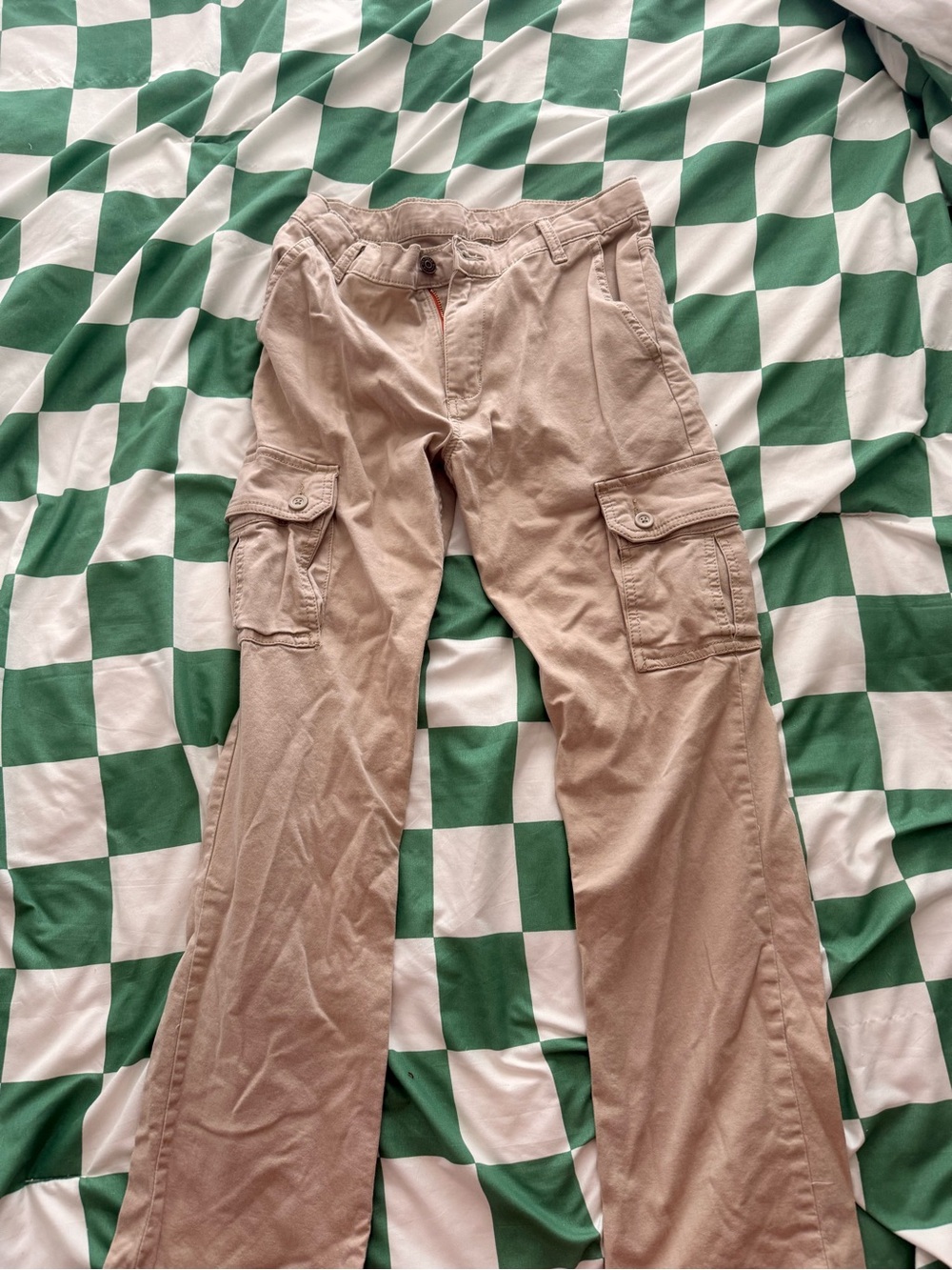Kids Cargo Jeans in Light Tan